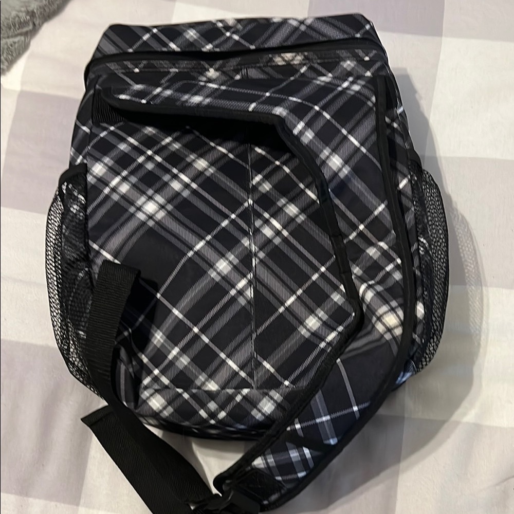 Black Plaid Backpack - image 2